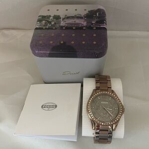 FOSSIL- Riley Multifunction Crystal Rose Gold watch